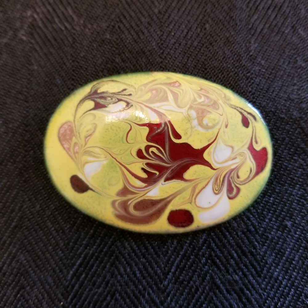 Vintage Israeli Hand Painted Enamel Pin